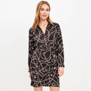 NWT LOFT Chain Wrap Dress Size 14